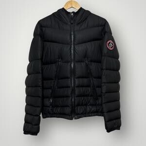 Abercrombie & Fitch Black Hooded Puffer Jacket Full Zip Size M Men’s